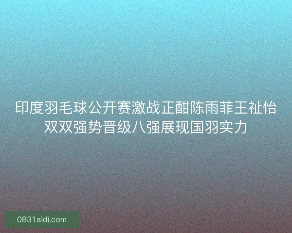 印度羽毛球公开赛激战正酣陈雨菲王祉怡双双强势晋级八强展现国羽实力